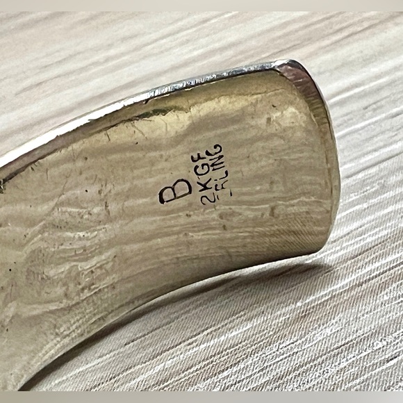 Designer Signed Native American Sterling Silver & 12K Gold Filled Cuff Bracelet - Picture 7 of 7